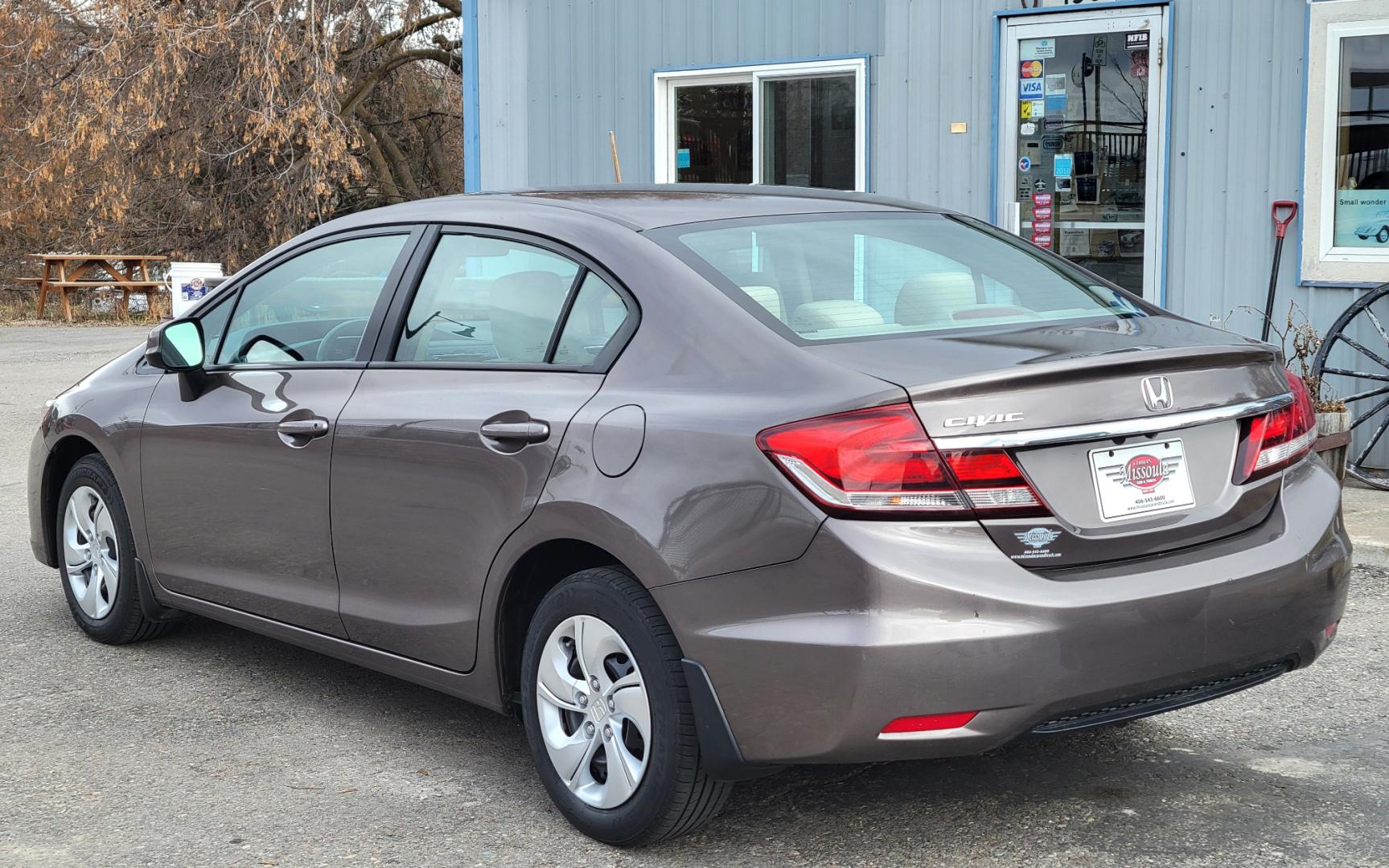 2013 Brown /Tan Honda Civic LX (2HGFB2F57DH) with an 1.8L I4 engine, 5 Speed Automatic transmission, located at 450 N Russell, Missoula, MT, 59801, (406) 543-6600, 46.874496, -114.017433 - Photo#1